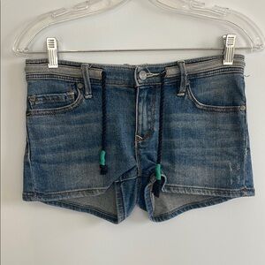 Roxy Blue Jean Shorts Classic Denim Style with Drawstring Design Sz 25